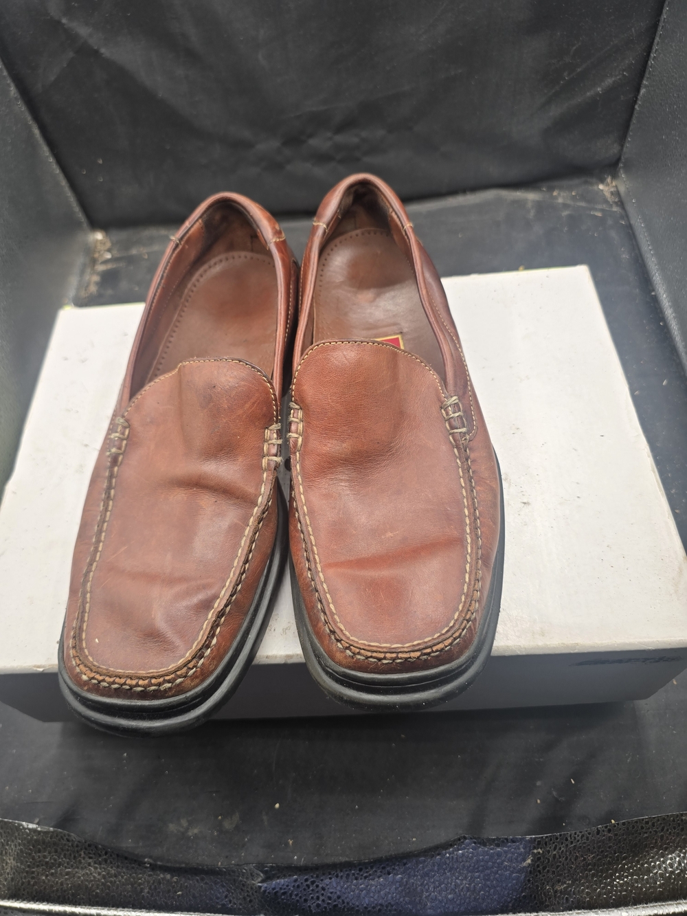 Cole Haan Brown Leather Slip-On Loafers‎